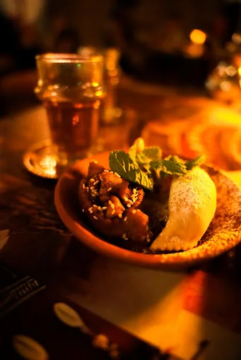Artisanal Moroccan pastries and traditional mint tea